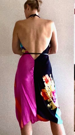 Дизайнерское платье-ромпер из натурального шелка в принте Versace. Соблазнительн. . фото 5