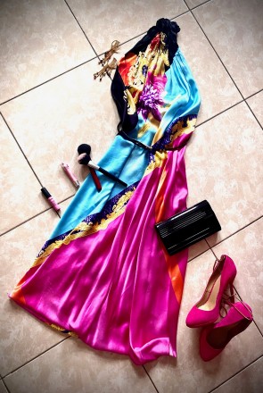 Дизайнерское платье-ромпер из натурального шелка в принте Versace. Соблазнительн. . фото 2