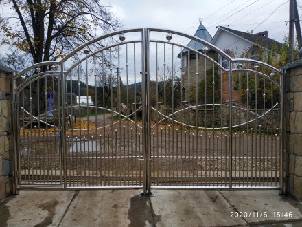 Брами , Ворота нержавійка, з нержавійки огорожі з нержавіючої сталі , нержавійка. Тернопіль. фото 1 Брами , Ворота нержавійка, з нержавійки огорожі з нержавіючої сталі , нержавійка. Тернопіль. фото 1