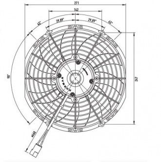 Вентилятор радиатора кондиционера осевой 12" дюймов 12В тянущий, 2020 м3/ч . . фото 3