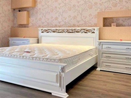 Цена указана за деревянную кровать Лорен, спальное место 1400х2000 мм и два комо. . фото 2