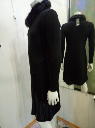Черное платье. NIXUIVI
Верхняя часть платья с меховой отделкой .Подчеркивающий . . фото 6