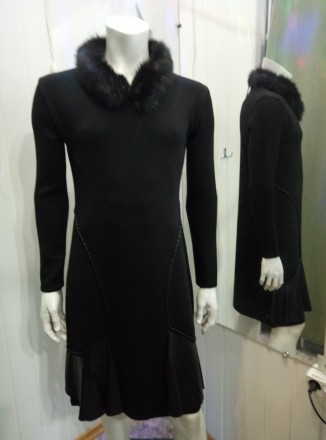 Черное платье. NIXUIVI
Верхняя часть платья с меховой отделкой .Подчеркивающий . . фото 3