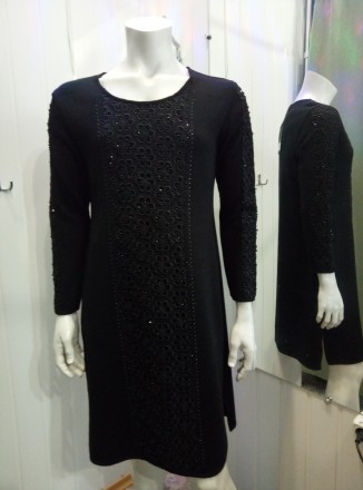 Черное платье. ESCALLA
Красиво обыгрывающий фигуру покрой с кружевным узором сп. . фото 3