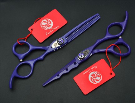 Совершенно новый комплект ножниц фирмы Purple Dragon на фото 1-7 , прямые и фили. . фото 5