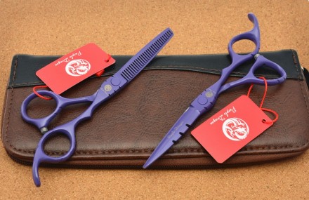 Совершенно новый комплект ножниц фирмы Purple Dragon на фото 1-7 , прямые и фили. . фото 7