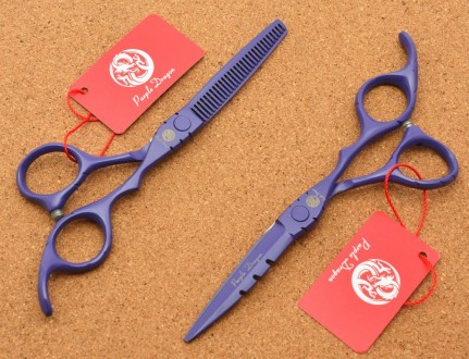 Совершенно новый комплект ножниц фирмы Purple Dragon на фото 1-7 , прямые и фили. . фото 8