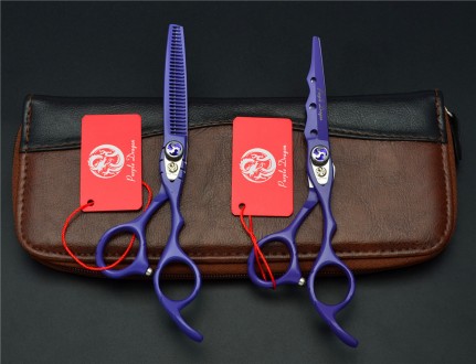 Совершенно новый комплект ножниц фирмы Purple Dragon на фото 1-7 , прямые и фили. . фото 4