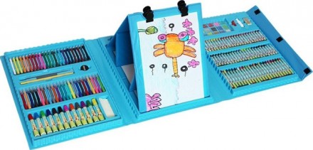  
Набор для рисования в чемоданчике с мольбертом на 208 предметов голубой 
 
Бол. . фото 10