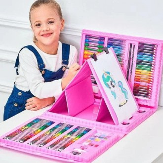  
 
Детский раскладной художественный набор для рисования в чемоданчике с мольбе. . фото 7