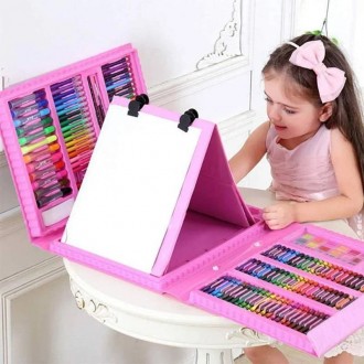  
 
Детский раскладной художественный набор для рисования в чемоданчике с мольбе. . фото 6