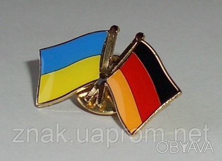 Металлический Значок флаг Украины и Германии, крепление бабочка
Значки для личн. . фото 1