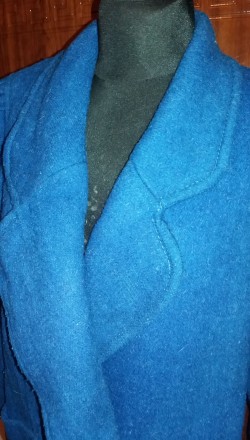 Продам женское синее пальто свободного дизайнерского кроя (OverSize - будет умес. . фото 4