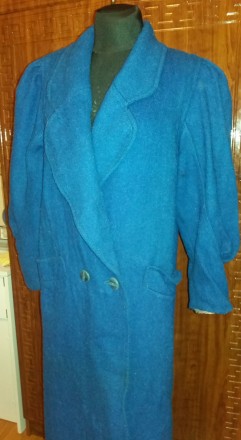Продам женское синее пальто свободного дизайнерского кроя (OverSize - будет умес. . фото 3