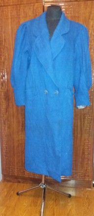 Продам женское синее пальто свободного дизайнерского кроя (OverSize - будет умес. . фото 2