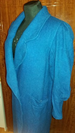 Продам женское синее пальто свободного дизайнерского кроя (OverSize - будет умес. . фото 5