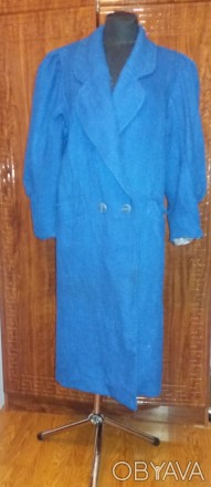 Продам женское синее пальто свободного дизайнерского кроя (OverSize - будет умес. . фото 1