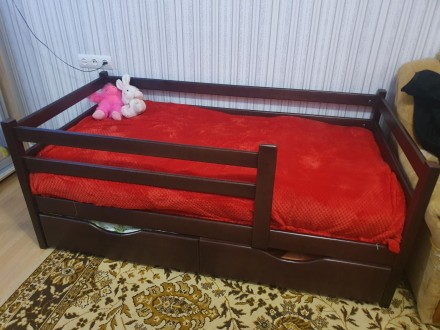 Детская односпальная кроватка Карина с натурального дерева ольхи.
80х190 спальн. . фото 10