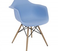 Кресло, сиденье из монолитного пластика, ножки деревянные, современный дизайн, д. . фото 7