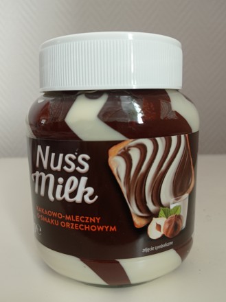 Шоколадная паста Nuss milk 400 г в стеклянной банке.
Виды:

- какао-ореховая;. . фото 2