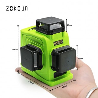 Zokoun GF120 (360° - 12 зеленых линий) это очень точный 3D лазерный уровень . . фото 4