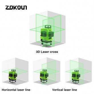 Zokoun GF120 (360° - 12 зеленых линий) это очень точный 3D лазерный уровень . . фото 5