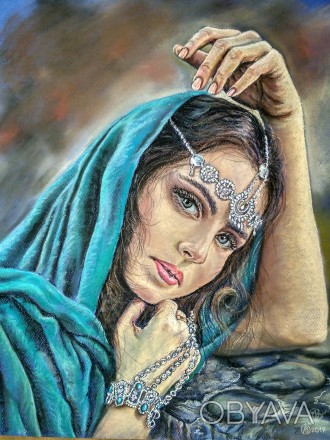 Карина автора "Принцесса Амира"-пастель 50х40,рама с антибликовым стек. . фото 1
