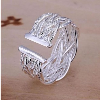 
Кольцо КОСИЧКА - Покрытие серебром 925
Размер кольца регулируемый, может увелич. . фото 4