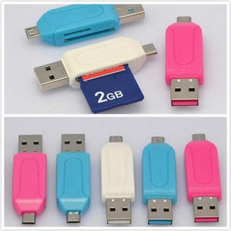 
USB Кардридер SD + Micro SD (TF) с функцией OTG (micro USB)
Интерфейс USB 2.0 +. . фото 2