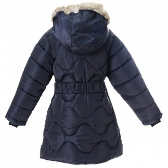 Теплая куртка для девочки с капюшоном . Куртка удлиненная, утеплитель - халлофай. . фото 3