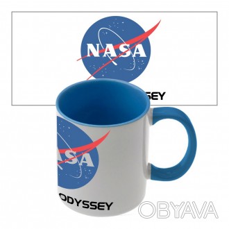 Чашка с принтом 65601 Nasa (синяя) – отличная керамическая чашка с эмблемой изве. . фото 1
