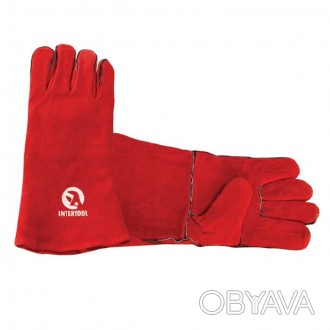 Перчатки INTERTOOL SP-0156 изготовлены из качественной замши красного цвета с ло. . фото 1