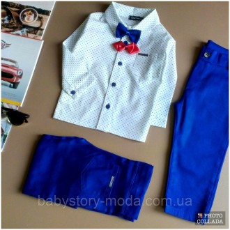 Нарядный и стильный костюм для мальчика "Baby электрик"
Качество Люкс 
Рубашка х. . фото 3