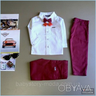 Нарядный и стильный костюм для мальчика "Baby бордо"
Качество Люкс 
Рубашка хлоп. . фото 1