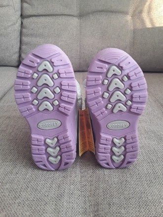 Продам зимние ботинки Котофей на девочку 24 р серо розового цвета (15 см по стел. . фото 6