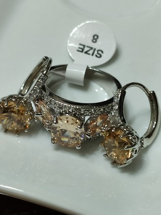Кольцо с камнями морганит,нежного персикового цвета,Размер кольцо 18,проба 925 н. . фото 12