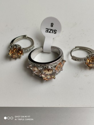 Кольцо с камнями морганит,нежного персикового цвета,Размер кольцо 18,проба 925 н. . фото 3