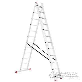 Универсальная алюминиевая 3-х секционная раскладная лестница LT-0312 ТМ INTERTOO. . фото 1