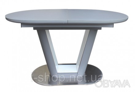 Стол обеденный раскладной стеклянный с МДФ серый сатин DAOSUN DT 8105 сочетает в. . фото 1
