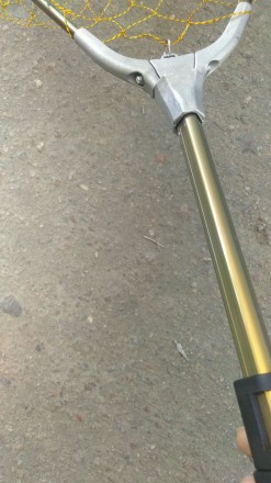 Подсак с алюминиевой телескопической ручкой и съемной головой округлой формы, го. . фото 7