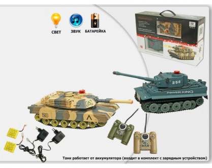 Модели из радиоуправляемого танкового боя Huan Qi Tiger vs Leopard имитируют раб. . фото 3