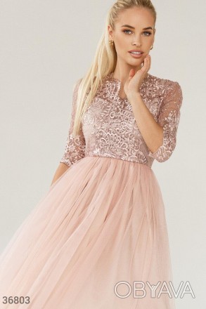 Доступные размеры: m У платья нежного розового цвета романтичное настроение, зад. . фото 1