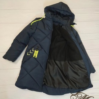 Удлиненная зимняя куртка для мальчика - подростка , Наполнитель Холлофайбер 300,. . фото 5