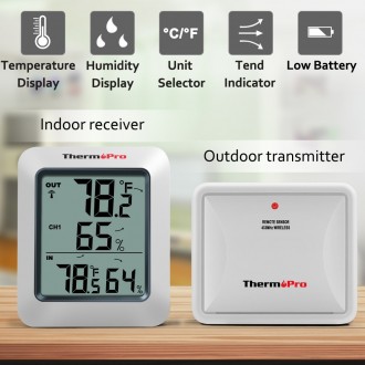Термометр, гигрометр, метеостанция ThermoPro TP60s. . фото 9 ThermoPro TP60s домашняя метеостанция с внутренним и внешним беспроводным датчик. . фото 9