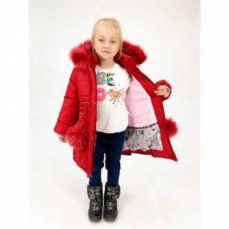 Зимняя куртка для девочки
,цвет красный

Цвета в ассортименте-

-Плащевка Ж. . фото 3