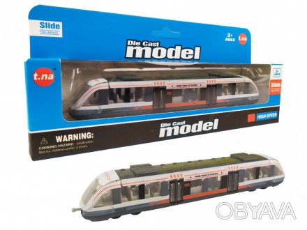 Поезд скоростной игрушечный поезд корпус которого выполнен из металла, снизу пре. . фото 1