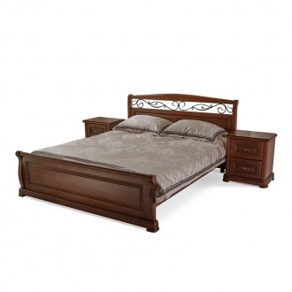 Пропонуємо двоспальне ліжко Вікторія з тумбами з масиву вільхи, можна замовити з. . фото 2