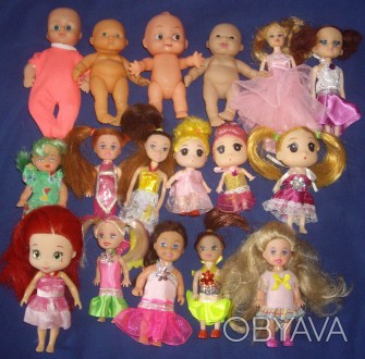 Куколки-малышки -цена за 1 штуку. У куколки с красными волосами сзади выдернуты . . фото 1