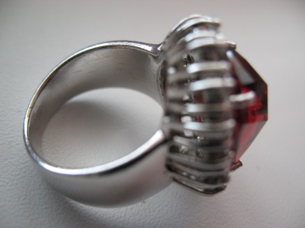 Шинка кольца 10 мм. - это редкость. Большой красный циркон. Серебро 925*, вес 14. . фото 10