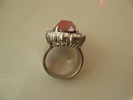 Шинка кольца 10 мм. - это редкость. Большой красный циркон. Серебро 925*, вес 14. . фото 7
